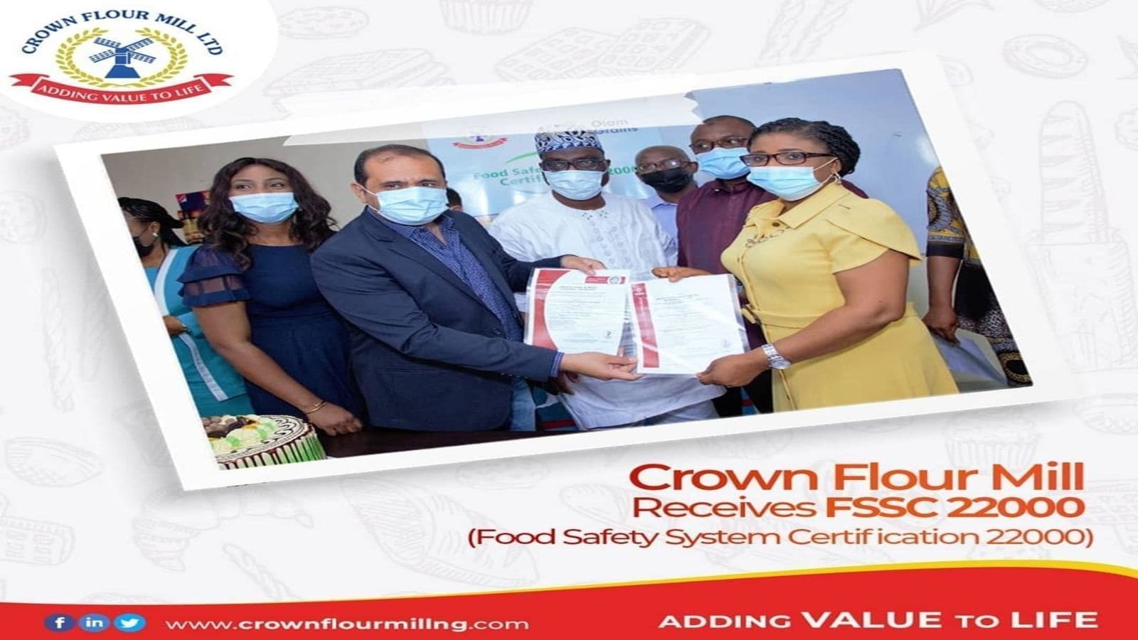 Crown Flour Mill Ltd acquires FSSC 22000 certification