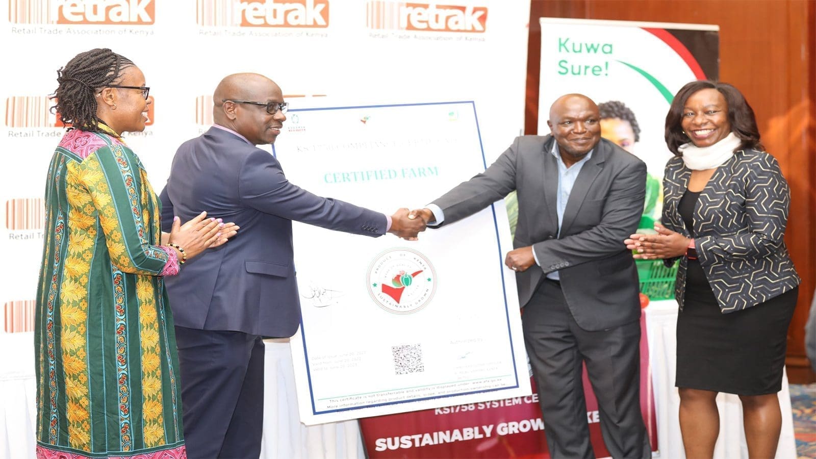 Agriculture and Food Authority, Retail Trade Association of Kenya launch KS 1758 Standard
